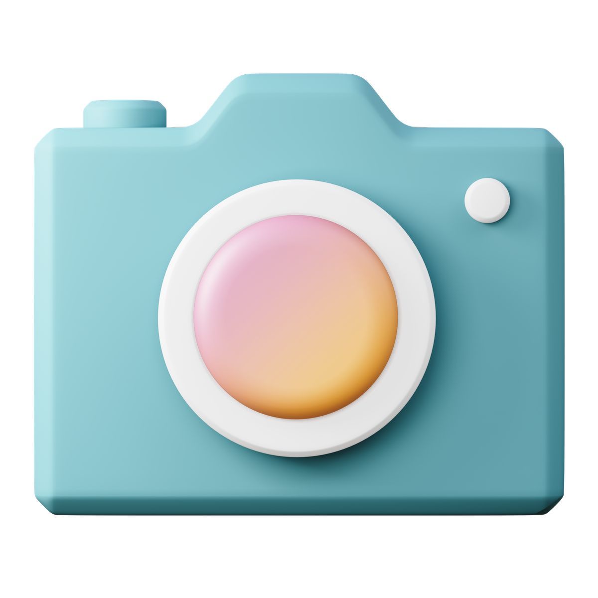 icona turquoise point and shoot camera 3d sugary stile