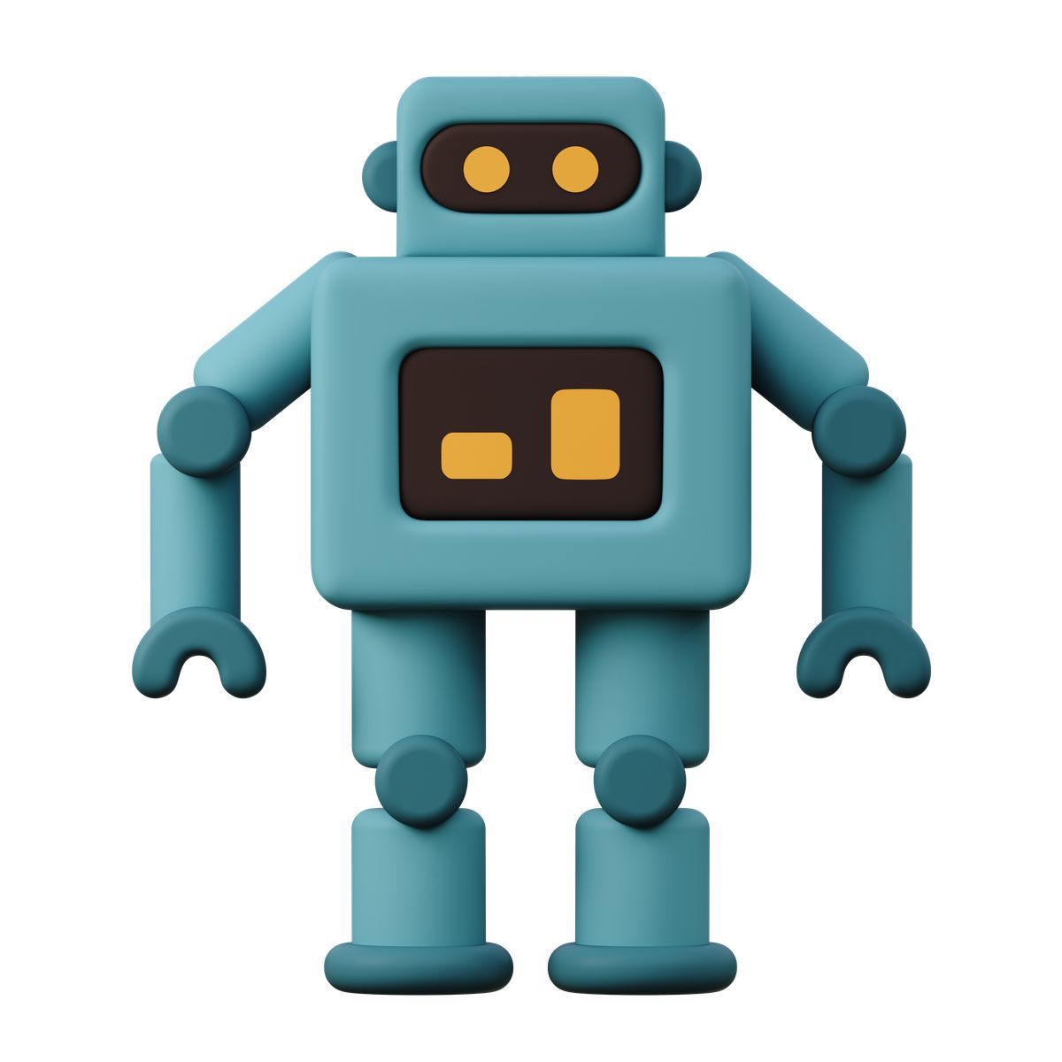 3d sugary style turquoise robot icon