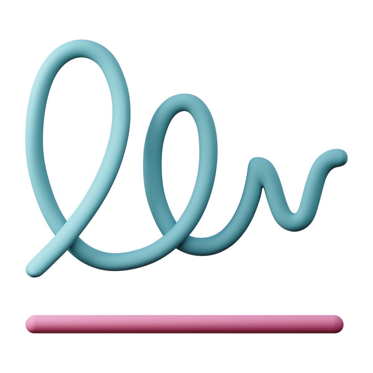 3d sugary style turquoise signature icon