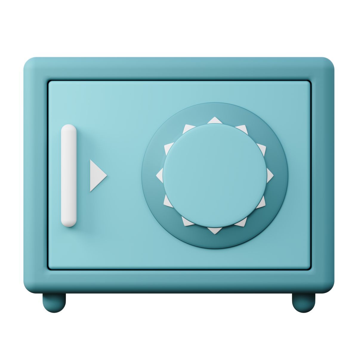 icona turquoise vault for saving money 3d sugary stile