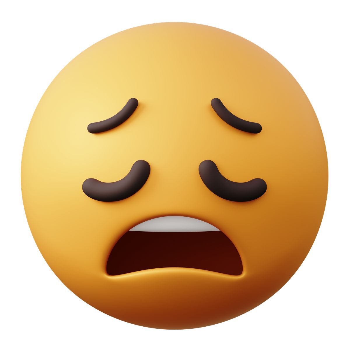 3d sugary style weary face emoji icon
