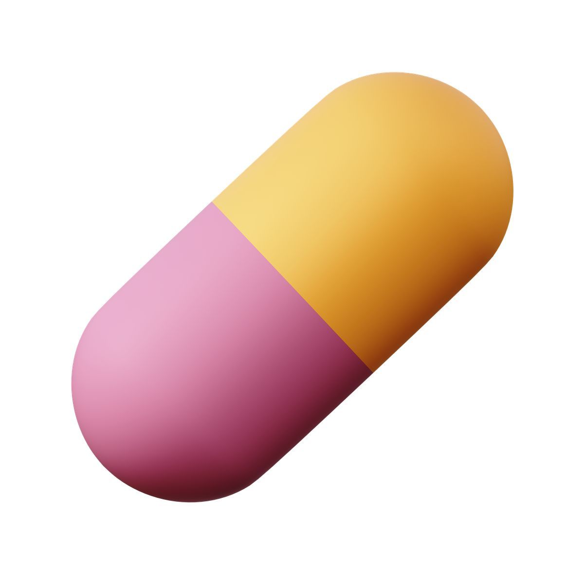 3d sugary style yellow and pink pill, prescription drug and pharmacy icon