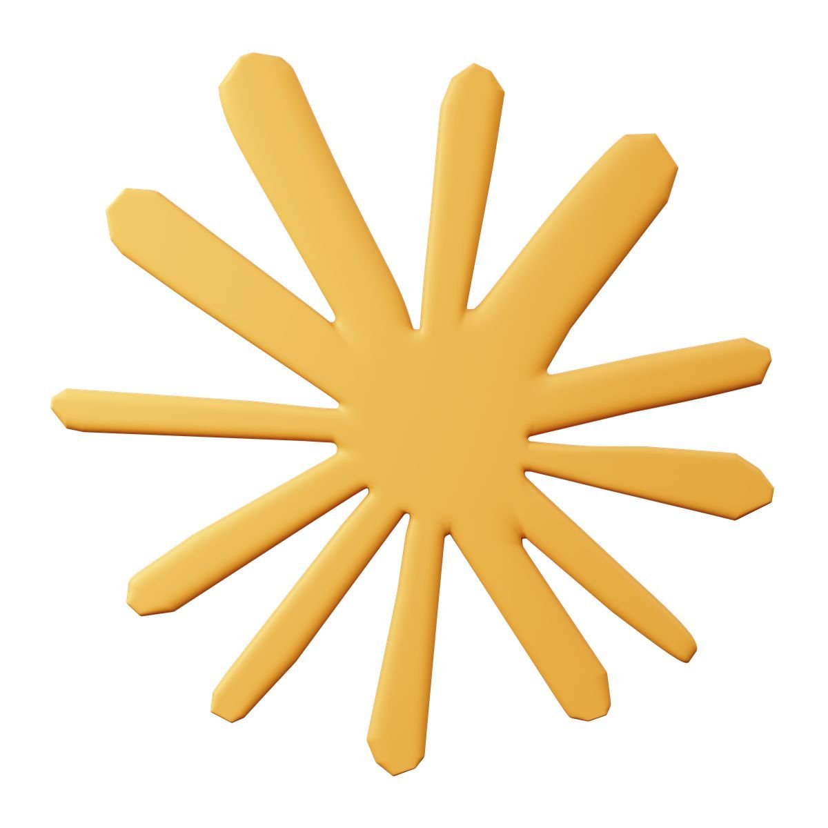3d sugary style yellow claude ai logo icon