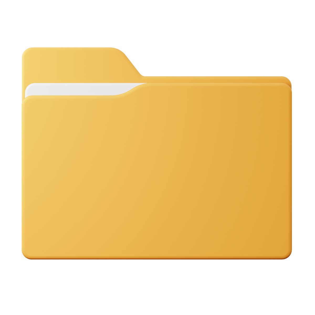 3d sugary style yellow folder with documents icon