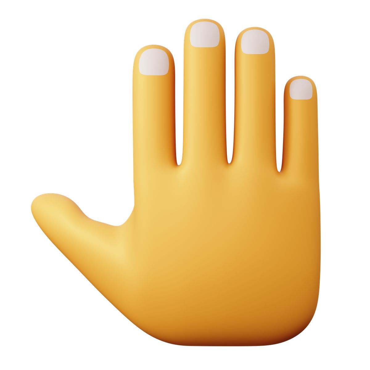 3d sugary style yellow hand with nails icon