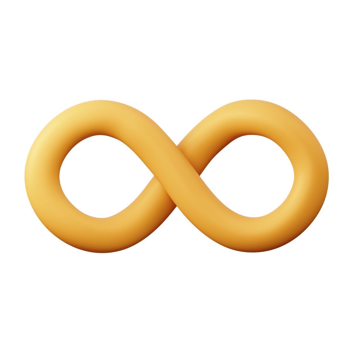 3d sugary style yellow infinity symbol icon