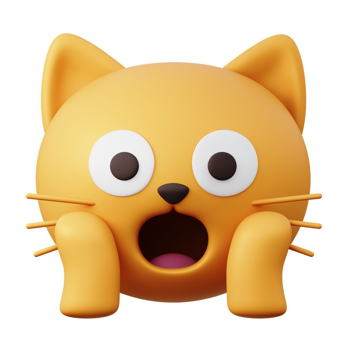3d sugary style yellow weary cat emoji icon