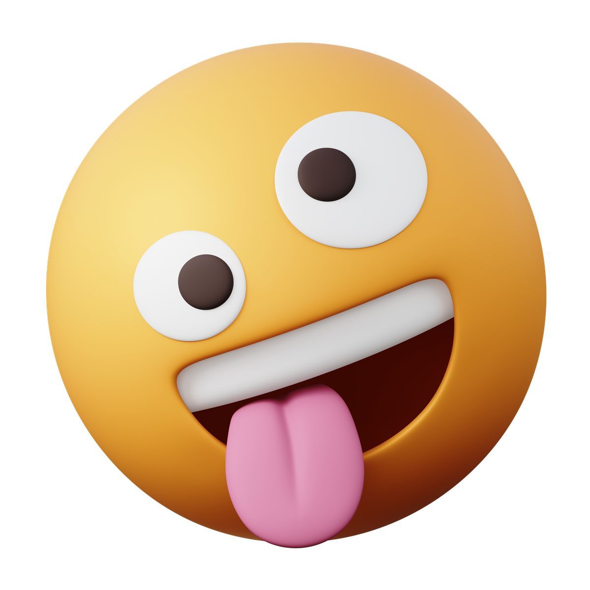 3d sugary style zany face emoji icon
