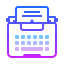 gradient style con la máquina de escribir de papel llenas icon