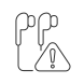 broken earphones icon