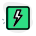 Electricity substation with a thunderbolt logotype icon