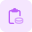 Drug allergy chart on a clipboard report icon