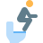 color style man on toilet icon