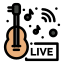 外部アコースティック ギター ニュース フラットアート アイコン線形カラー フラットアートアイコン icon