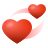 emoji style revolving hearts icon
