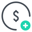 pastel color style add dollar icon