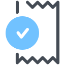 pastel color style bezahlte rechnung icon