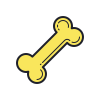 color hand drawn style dog bone icon