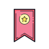 color hand drawn style lesezeichen icon