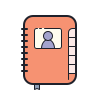 color hand drawn style kontakte icon