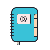 color hand drawn style address book icon