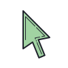 color hand drawn style mauszeiger icon