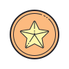 color hand drawn style rating circled icon