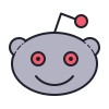 color hand drawn style reddit icon