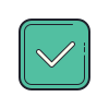 color hand drawn style checkbox markiert 2 icon
