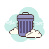 cloud style trash can icon
