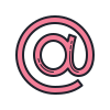 color hand drawn style at sign icon