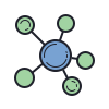 color hand drawn style mind map icon