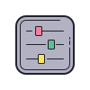 color hand drawn style tune icon