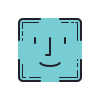 color hand drawn style 얼굴 id icon
