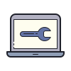 color hand drawn style computer support icon