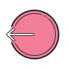 color hand drawn style logout rounded left icon