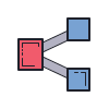 color hand drawn style tree structure icon