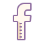 cute color style facebook f icon