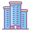 cute color style wolkenkratzer icon