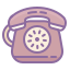 cute color style rotary dial telephone icon