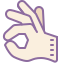 cute color style ok hand icon