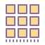 cute color style squared menü icon