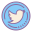 cute color style twitter circled icon