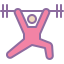 cute color style weightlifting icon