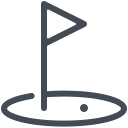 pastel color style golf hole icon