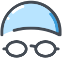 pastel color style swimming cap icon