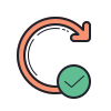 color hand drawn style update done icon