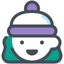 pastel color style 크리스마스 소녀 icon