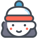 pastel color style 크리스마스 소녀 icon