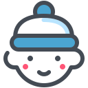 pastel color style christmas kid icon